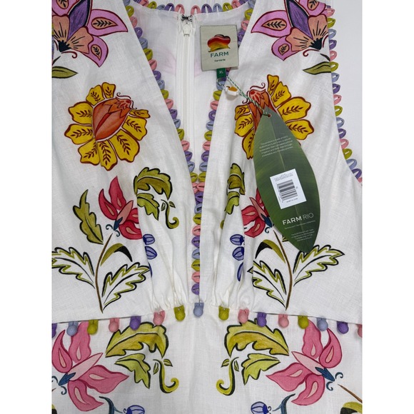 NWT Farm Rio Maxi Dress Sleeveless Tiered V Neck Floral Boho Resort - Picture 14 of 16